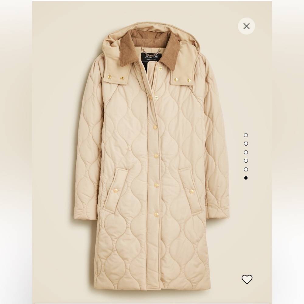 J.Crew Stowe puffer jacket with PrimaLoft Light Khaki